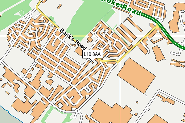 L19 8AA map - OS VectorMap District (Ordnance Survey)