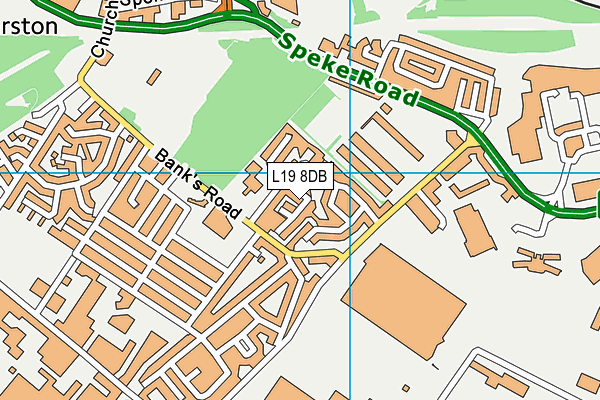 L19 8DB map - OS VectorMap District (Ordnance Survey)