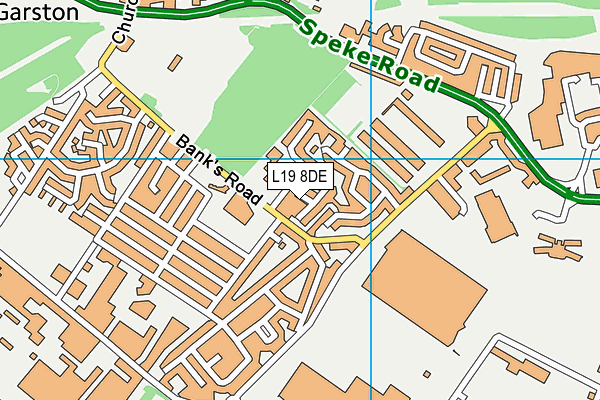 L19 8DE map - OS VectorMap District (Ordnance Survey)