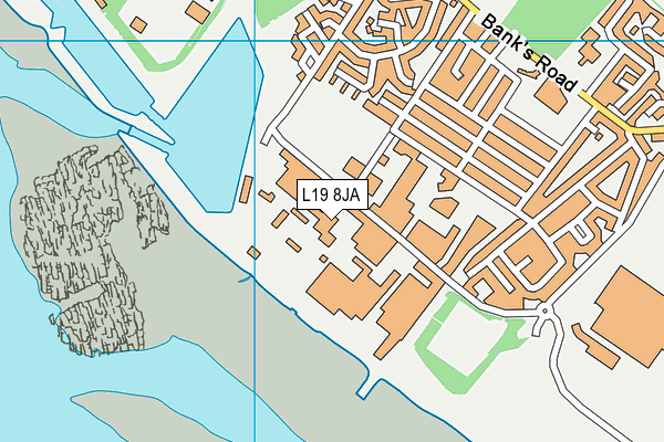 L19 8JA map - OS VectorMap District (Ordnance Survey)