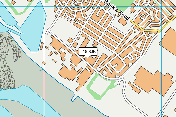 L19 8JB map - OS VectorMap District (Ordnance Survey)