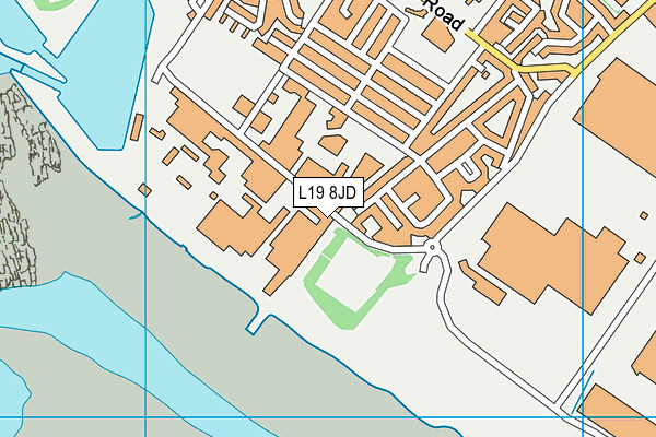 L19 8JD map - OS VectorMap District (Ordnance Survey)