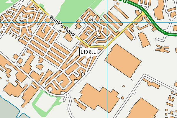 L19 8JL map - OS VectorMap District (Ordnance Survey)