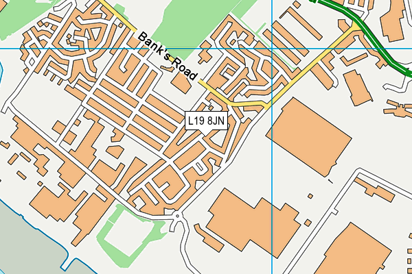 L19 8JN map - OS VectorMap District (Ordnance Survey)