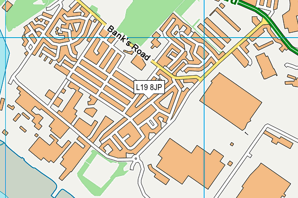 L19 8JP map - OS VectorMap District (Ordnance Survey)