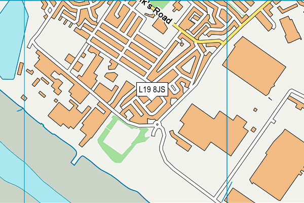 L19 8JS map - OS VectorMap District (Ordnance Survey)