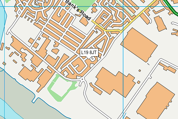 L19 8JT map - OS VectorMap District (Ordnance Survey)