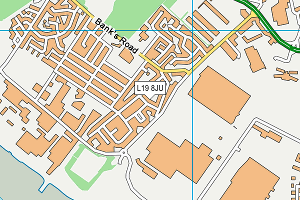 L19 8JU map - OS VectorMap District (Ordnance Survey)