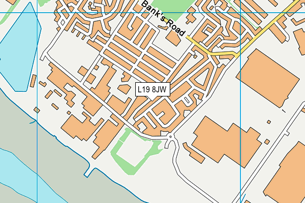 L19 8JW map - OS VectorMap District (Ordnance Survey)