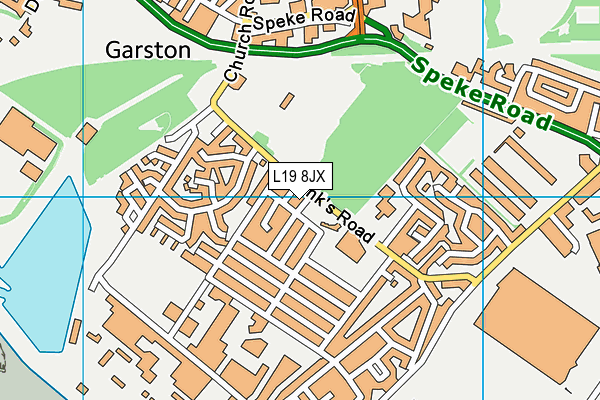 L19 8JX map - OS VectorMap District (Ordnance Survey)