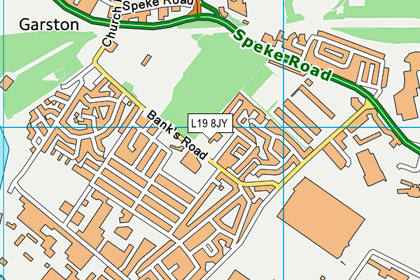 L19 8JY map - OS VectorMap District (Ordnance Survey)