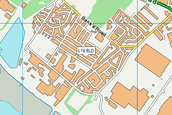 L19 8LD map - OS VectorMap District (Ordnance Survey)