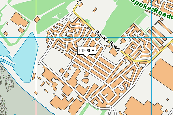 L19 8LE map - OS VectorMap District (Ordnance Survey)