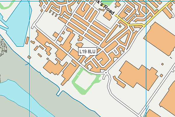 L19 8LU map - OS VectorMap District (Ordnance Survey)