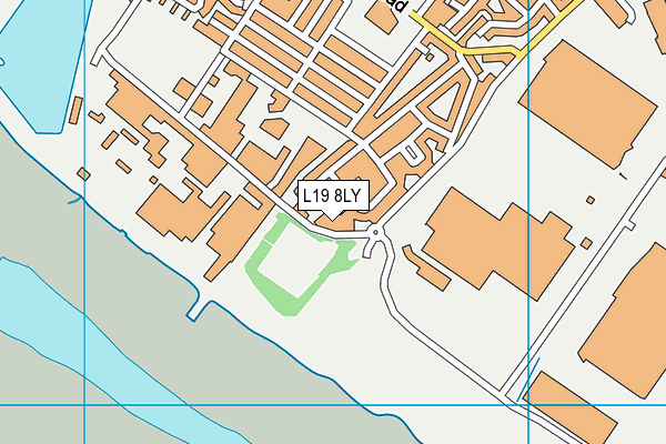 L19 8LY map - OS VectorMap District (Ordnance Survey)