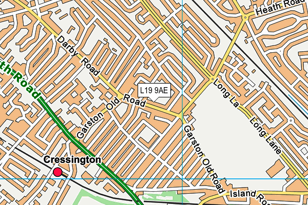 L19 9AE map - OS VectorMap District (Ordnance Survey)