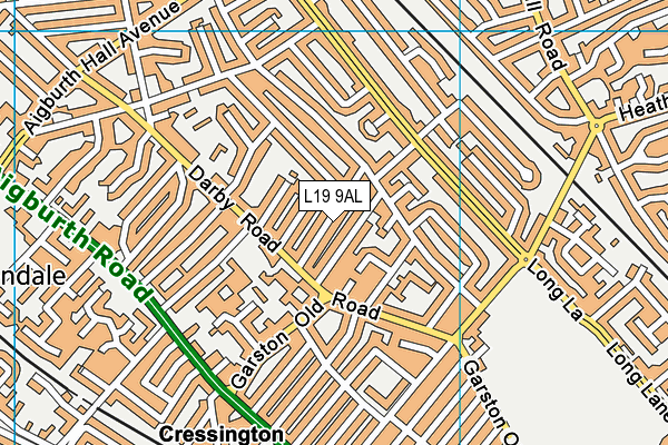 L19 9AL map - OS VectorMap District (Ordnance Survey)
