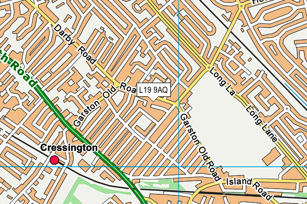 L19 9AQ map - OS VectorMap District (Ordnance Survey)