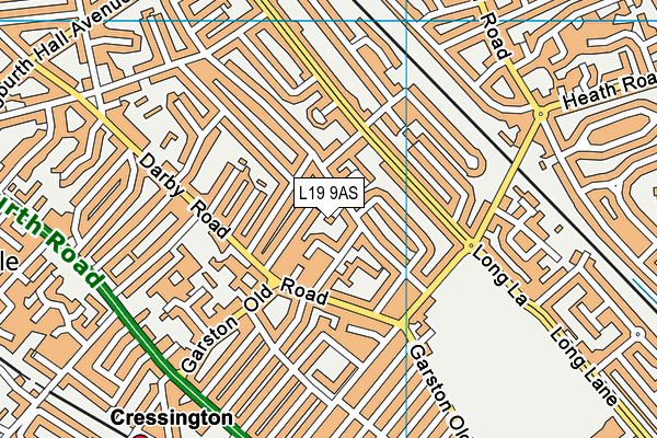 L19 9AS map - OS VectorMap District (Ordnance Survey)