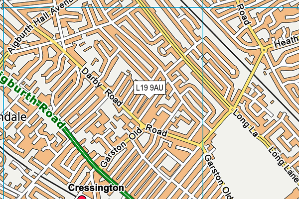 L19 9AU map - OS VectorMap District (Ordnance Survey)