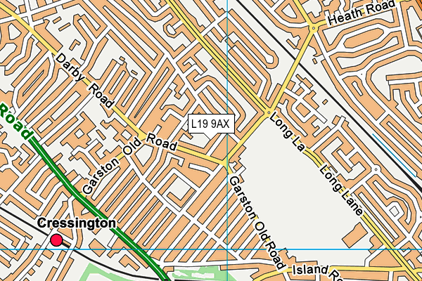 L19 9AX map - OS VectorMap District (Ordnance Survey)