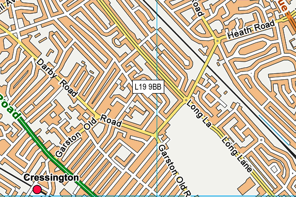 L19 9BB map - OS VectorMap District (Ordnance Survey)