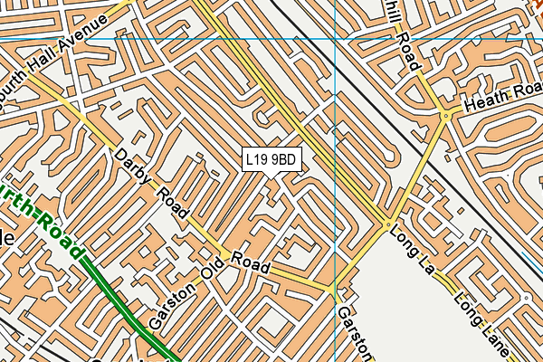 L19 9BD map - OS VectorMap District (Ordnance Survey)
