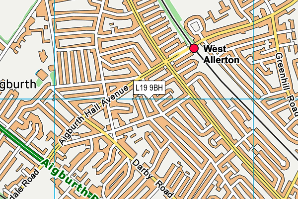 L19 9BH map - OS VectorMap District (Ordnance Survey)