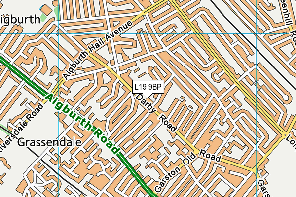 L19 9BP map - OS VectorMap District (Ordnance Survey)
