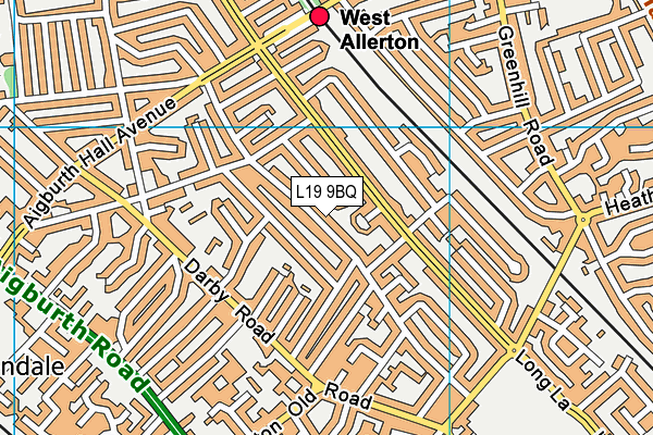 L19 9BQ map - OS VectorMap District (Ordnance Survey)