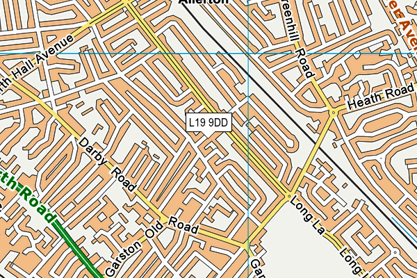 L19 9DD map - OS VectorMap District (Ordnance Survey)