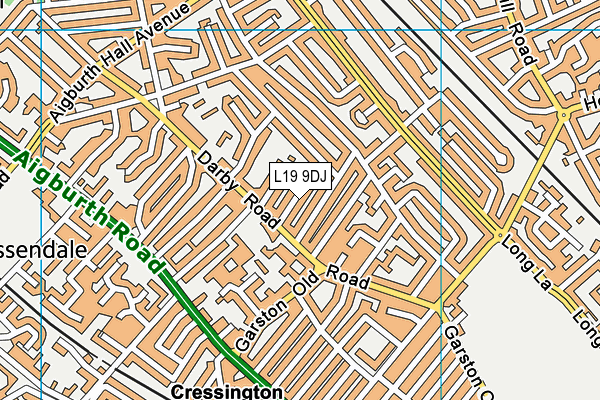 L19 9DJ map - OS VectorMap District (Ordnance Survey)