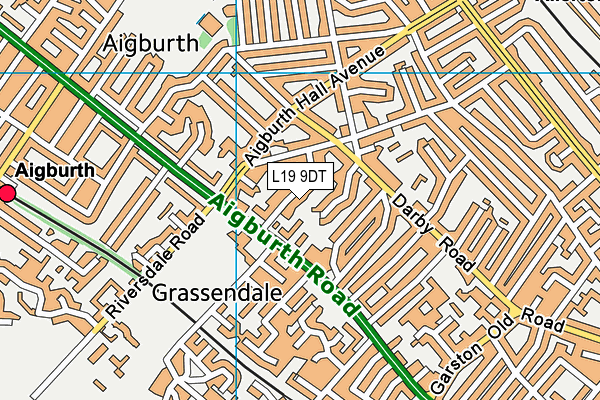 L19 9DT map - OS VectorMap District (Ordnance Survey)