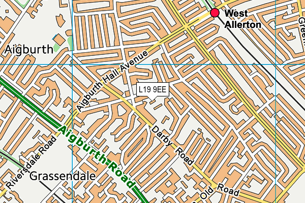 L19 9EE map - OS VectorMap District (Ordnance Survey)
