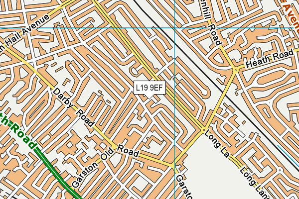L19 9EF map - OS VectorMap District (Ordnance Survey)