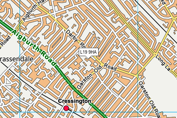 L19 9HA map - OS VectorMap District (Ordnance Survey)