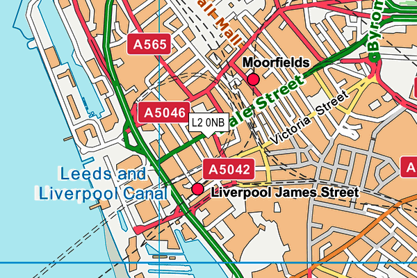 L2 0NB map - OS VectorMap District (Ordnance Survey)