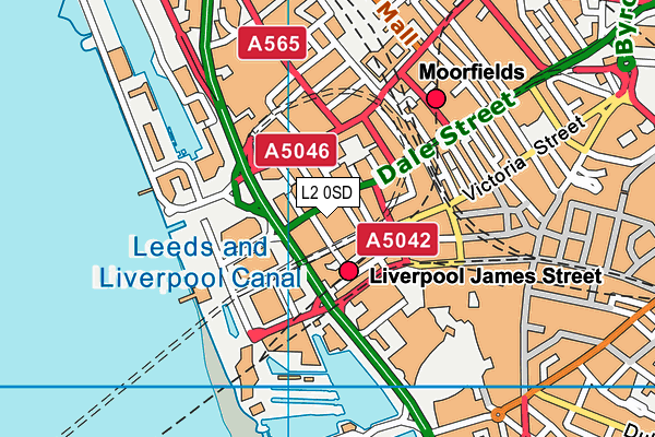 L2 0SD map - OS VectorMap District (Ordnance Survey)