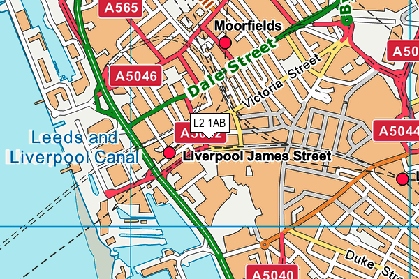 L2 1AB map - OS VectorMap District (Ordnance Survey)