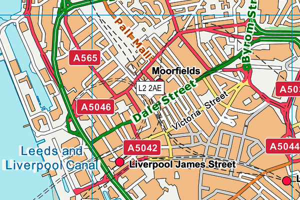 L2 2AE map - OS VectorMap District (Ordnance Survey)