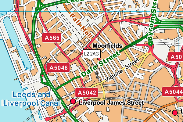 L2 2AG map - OS VectorMap District (Ordnance Survey)