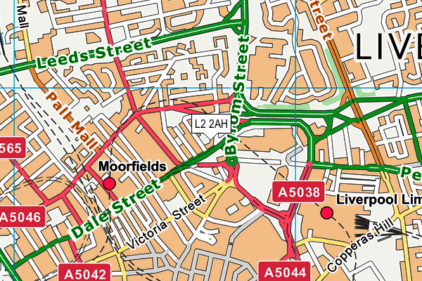 L2 2AH map - OS VectorMap District (Ordnance Survey)