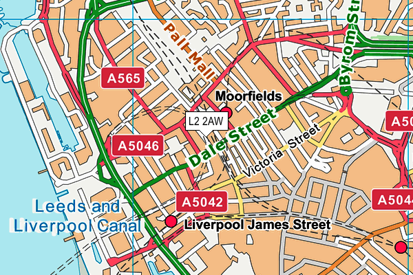 L2 2AW map - OS VectorMap District (Ordnance Survey)