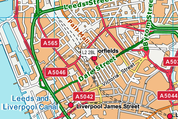 L2 2BL map - OS VectorMap District (Ordnance Survey)