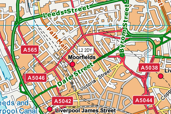 L2 2DY map - OS VectorMap District (Ordnance Survey)