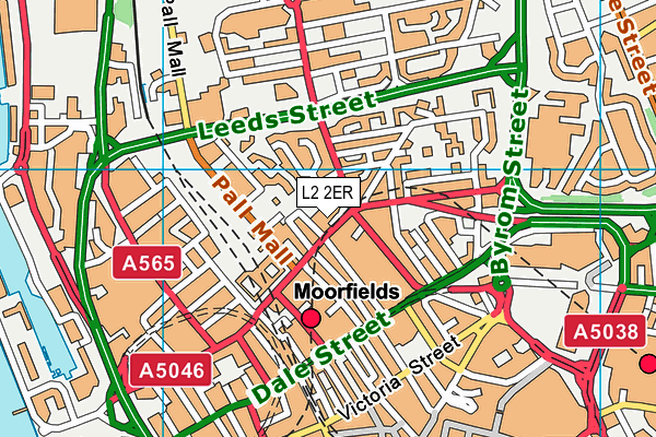 L2 2ER map - OS VectorMap District (Ordnance Survey)