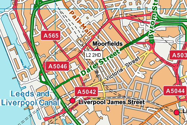 L2 2HD map - OS VectorMap District (Ordnance Survey)