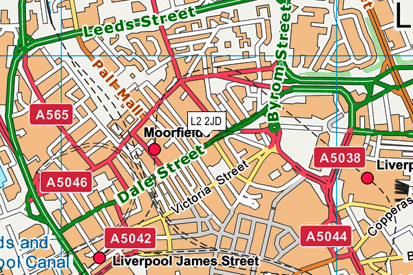 L2 2JD map - OS VectorMap District (Ordnance Survey)