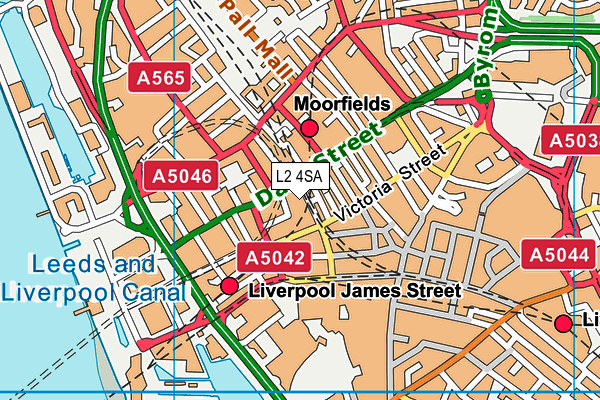 L2 4SA map - OS VectorMap District (Ordnance Survey)