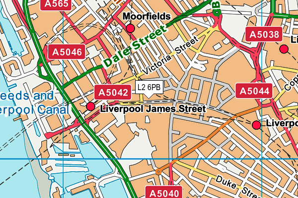 L2 6PB map - OS VectorMap District (Ordnance Survey)